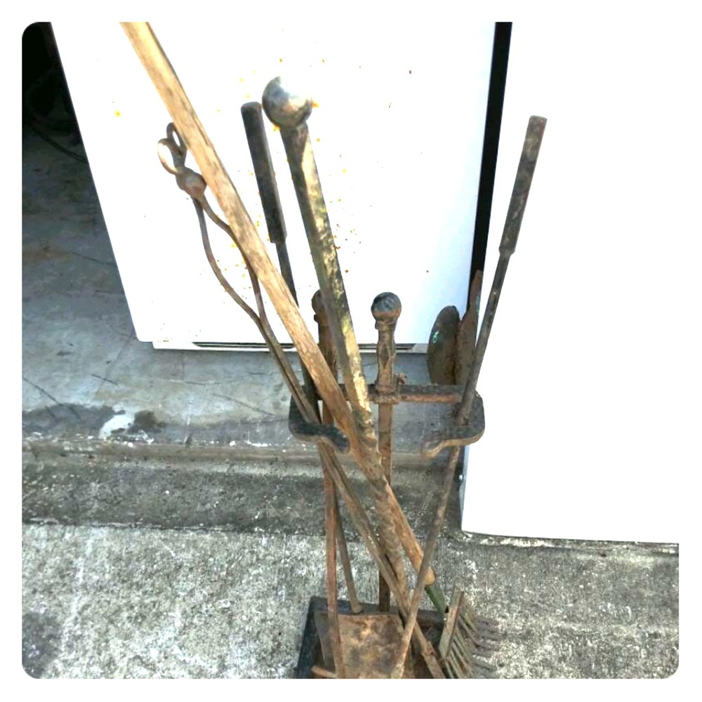 Cast iron fireplace set